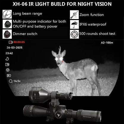 850nm 940nm infrared flashlight spale XH 06