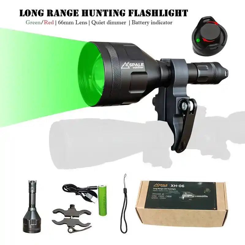 Green light, green hunting flashlight 